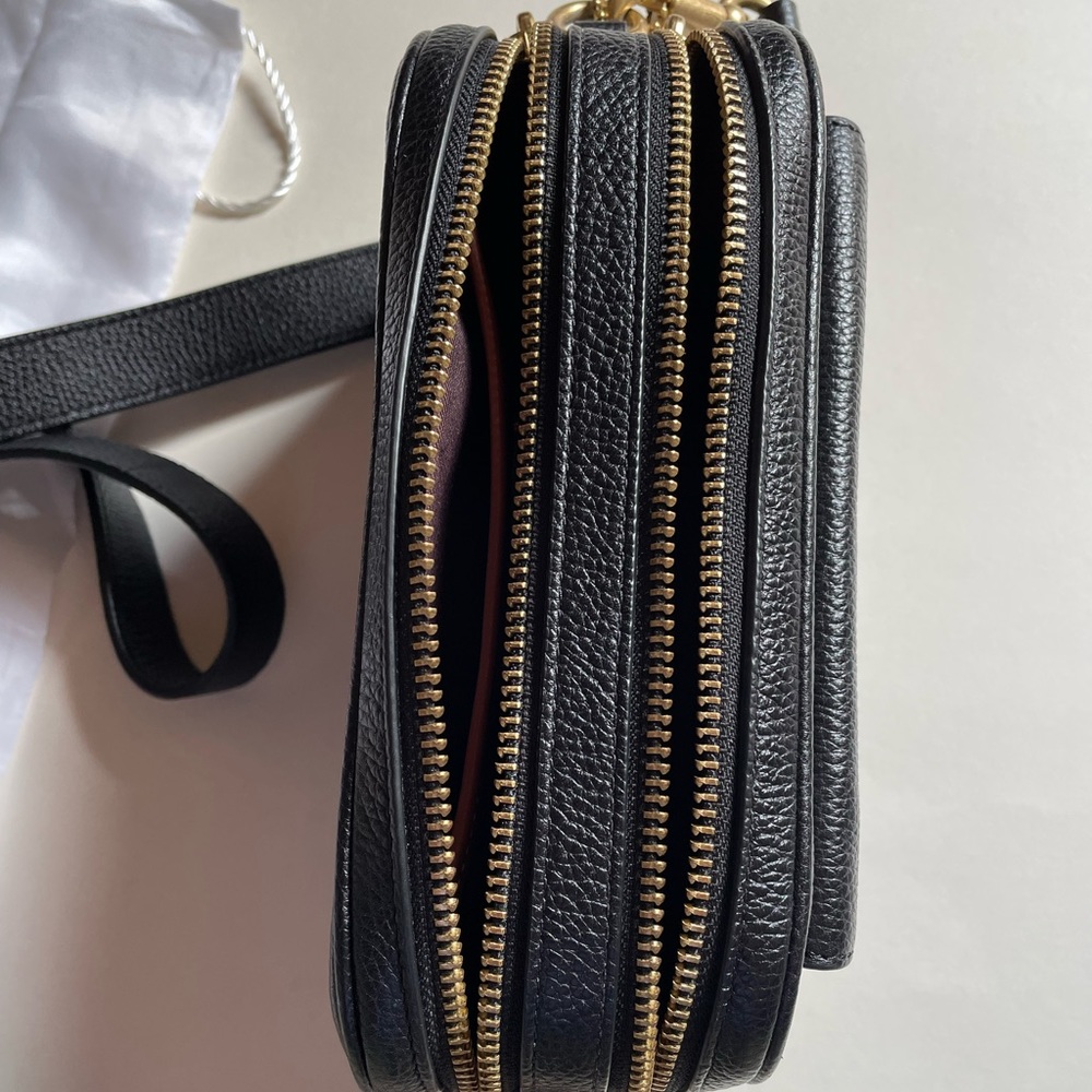 Coach Black Leather Crossbody Camera Bag with Gold Hardware - Picture 3 of 15